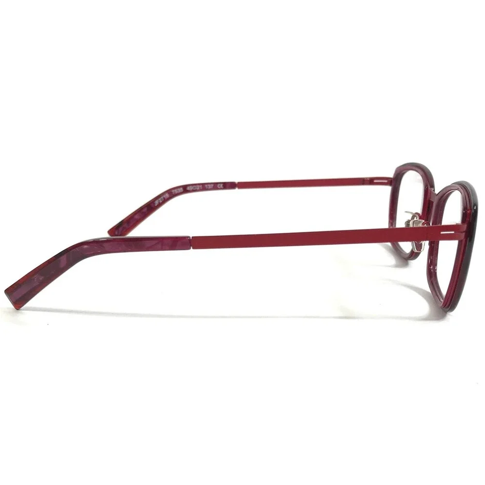 JF Rey Eyeglasses Frames JF2718 7535 Plum Red Acetate Square Full Rim 49-21-137